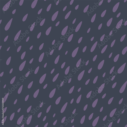 Cute seamless pattern with rain drops falling vertically. Bright autumn tiling background, textile, wrapping paper. Cozy wallpaper.