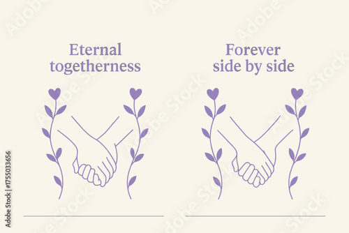 Eternal Togetherness Banners. Eternal togetherness. Two vertical A6 banners with safe margins, centered composition, no elements touching edges, minimal,