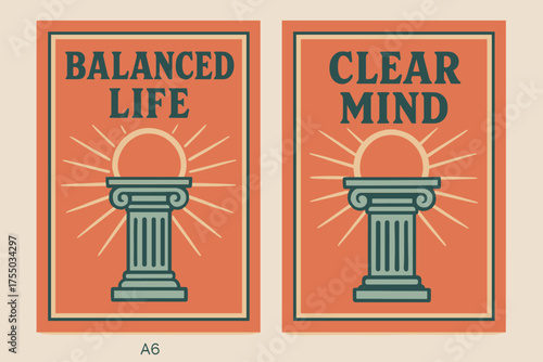 Balanced Life, Clear Mind. Abstract expressionism. Solid icons set of Abstract expressionism: splash, brush stroke, spiral, starburst, swirl, polygon, wave,