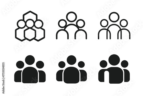 Corporate Logo Variations. Photography for corporate branding (headshots, teams). Set Logo of Photography for corporate branding (headshots, teams): team group