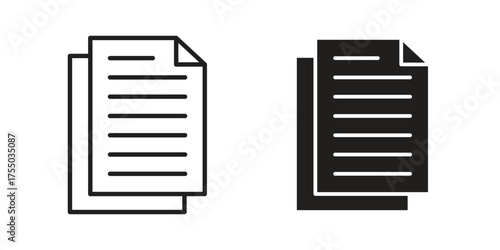 Copy icon in Line and Silhouette Icon Set. Isolated Vector Illustration.