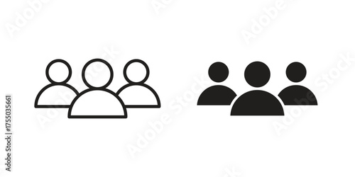 Community icon in Line and Silhouette Icon Set. Isolated Vector Illustration.