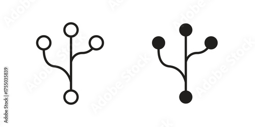 Code branch icon in Line and Silhouette Icon Set. Isolated Vector Illustration.