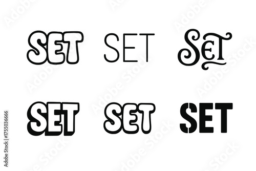 Egyptian Lettering Styles. Ancient Egyptian God. Set lettering. harmonious lettering variations of the same emblematic concept (Funky cartoon-style lettering,