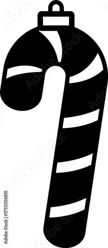 Candy Canes Christmas Ornament silhouette Vector isolated.
Transparent background. SVG.