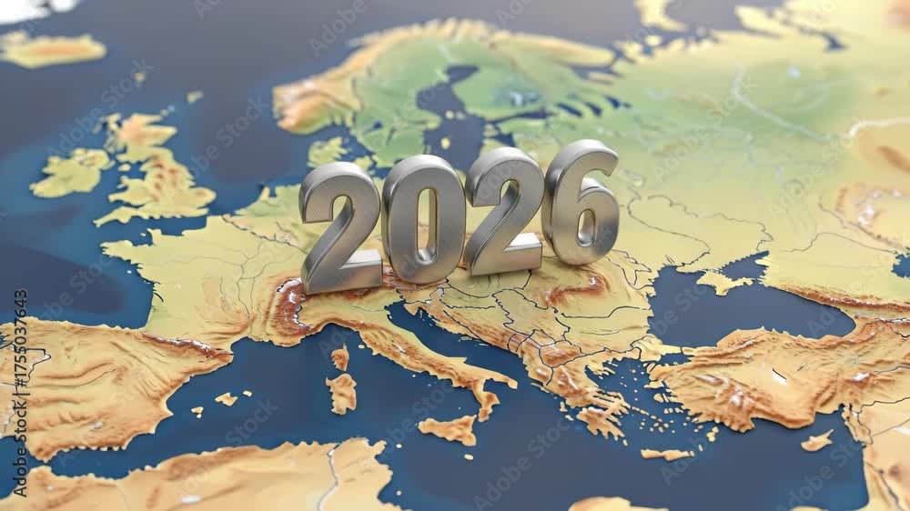 2026 Over European Map A Stylized Map Of Europe With The Year 2026 1000 F 1755037643 