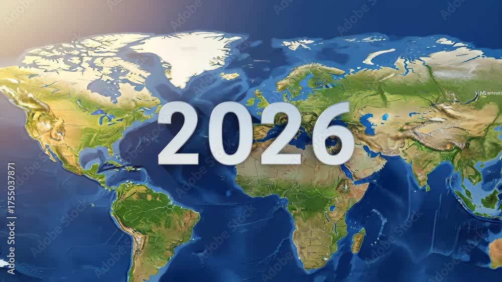 2026 World Map A Stylized World Map Video Overlaid With 1000 F 1755037871 