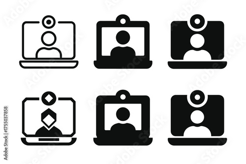 Corporate Logo Design Grid. Photography for corporate branding (headshots, teams). Set Logo of Photography for corporate branding (headshots, teams): remote