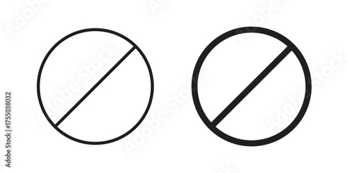 Blocked icon in Line and Silhouette Icon Set. Isolated Vector Illustration.