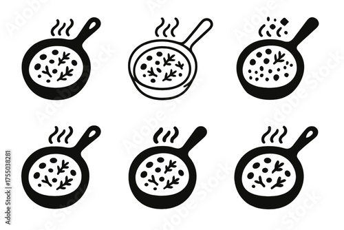 Focaccia Logo Variations. Baking a rustic focaccia bread with herbs and olive oil. Set Logo of Baking a rustic focaccia bread with herbs and olive oil: