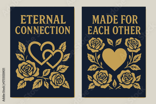 Eternal Connection Banners. Eternal connection. Two vertical A6 banners with safe margins, centered composition, no elements touching edges, bold, navy and