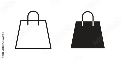 Bag icon in Line and Silhouette Icon Set. Isolated Vector Illustration.