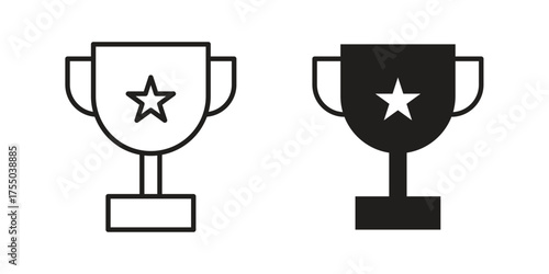 Award icon in Line and Silhouette Icon Set. Isolated Vector Illustration.
