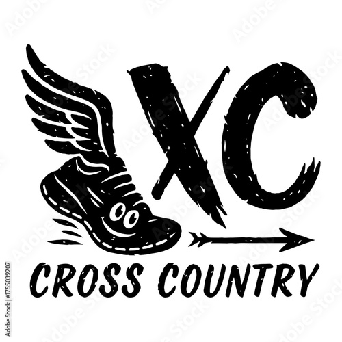 Track and Field Svg, Cross Country, CC, XC Vector logo illustration athlete silhouette clipart. Digital Download