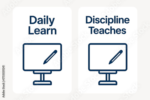Classroom Learning Banners. Classroom technology. Two vertical A6 banners with safe margins, centered composition, no elements touching edges, modern minimal