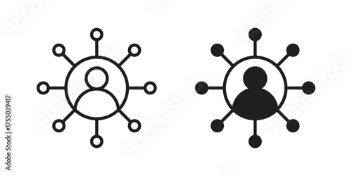 Affiliate marketing icon in Line and Silhouette Icon Set. Isolated Vector Illustration.