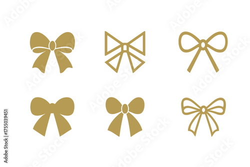 Luxury Logo Variations. Luxury. Set Logo of Luxury: silk ribbon or bow. harmonious logo variations of the same emblematic concept, each with different artistic