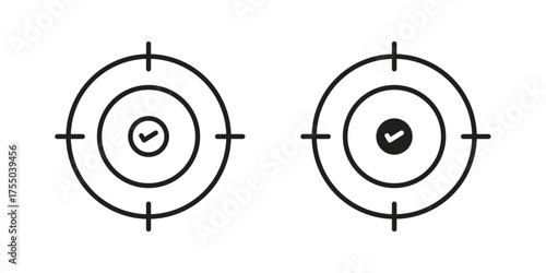 Accuracy icon in Line and Silhouette Icon Set. Isolated Vector Illustration.