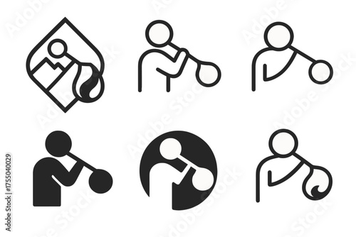 Artisan Logo Exploration. Tourism to explore local artisans and craftsmen. Set Logo of Tourism to explore local artisans and craftsmen: Glassblower pipe