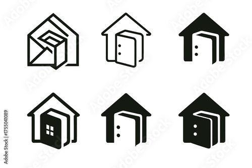 Harmonious Logo Designs. Home schooling environments and teaching materials. Set Logo of Home schooling environments and teaching materials: Lesson Plan