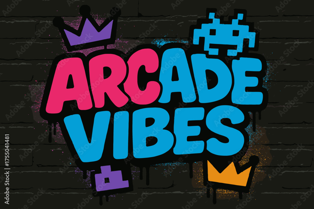 Fototapeta premium Arcade Graffiti Burst. Graffiti Simplified: 