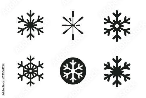 Snowflake Logo Variations. Creating personalized holiday greeting cards. Set Logo of Creating personalized holiday greeting cards: snowflake