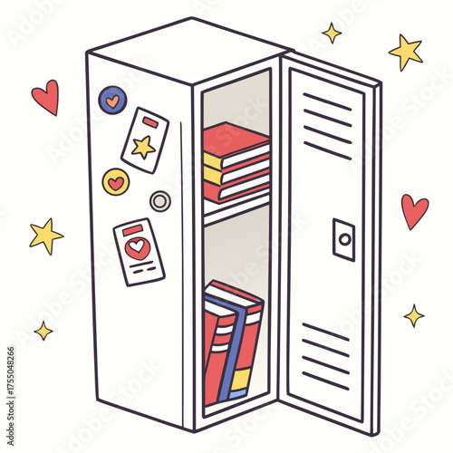 Vector art of school locker isolated on white