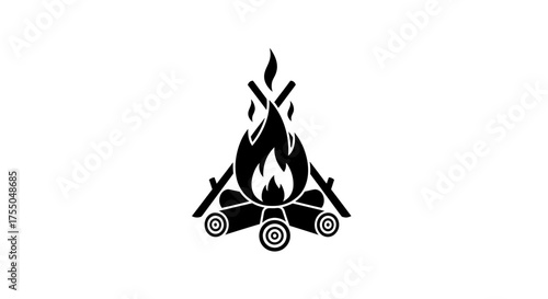 Vector art of campfire icon representing outdoor and adventure