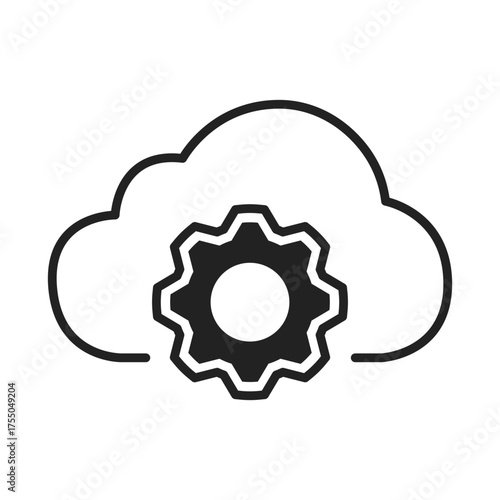 Cloud services gear vector icon