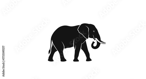 Vector art of silhouette of an elephant in vector format
