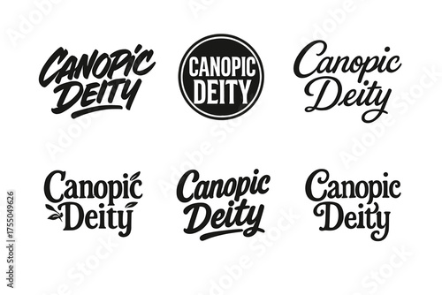Harmonious Lettering Grid. Canopic Deity. Set lettering. harmonious lettering variations of the same emblematic concept (Dynamic brushstroke graffiti
