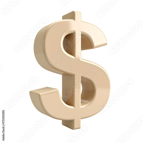 3D golden dollar sign on a solid black background, with highlights and shadows