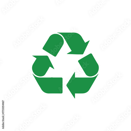 green recycling emblem vector three arrow loop recyclable icon for labels packaging public awareness and eco branding