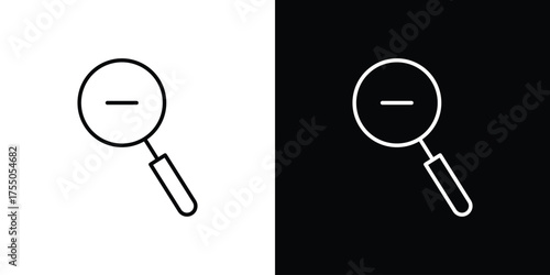 Zoom out icon in stroke versions. Graphic elements for web