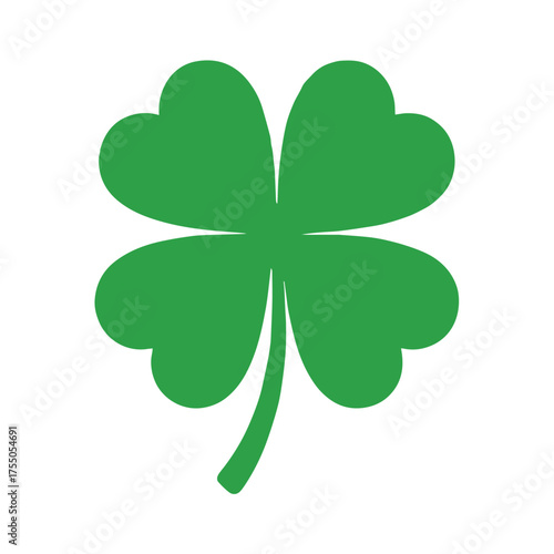 green four leaf clover vector icon simple flat design symbol