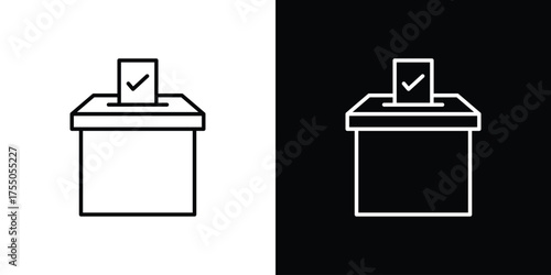 Voting icon in stroke versions. Graphic elements for web