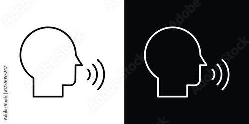 Voice icon in stroke versions. Graphic elements for web