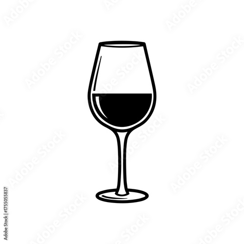 Vector art of glass of red wine