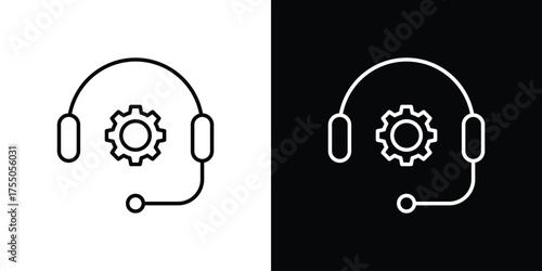 Technical support icon in stroke versions. Graphic elements for web
