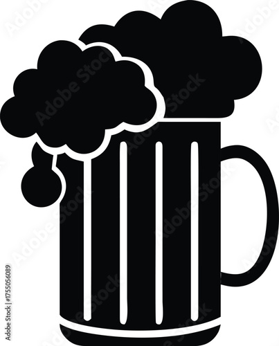 Beer mug silhouette Vector isolated on white background