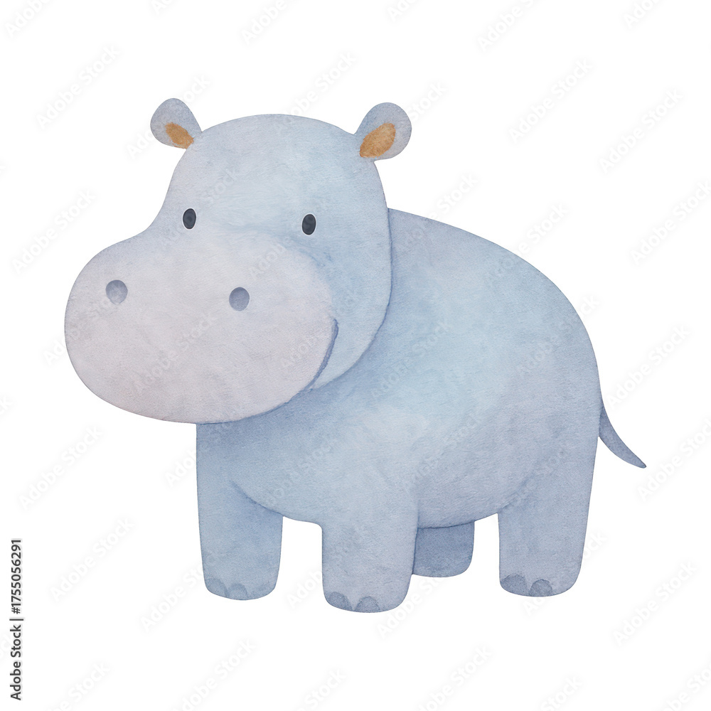 Fototapeta premium PNG Cute cartoon hippo illustration