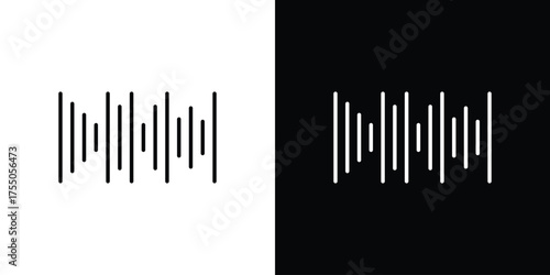 Sound wave icon in stroke versions. Graphic elements for web