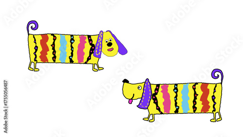 This delightful hand drawn sketch features a dog in a childs drawing style with simple lines and a playful innocent charm perfect for adding a fun nostalgic touch