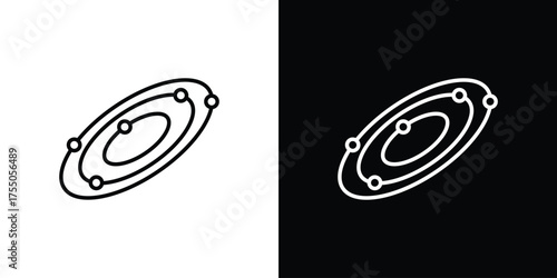 Space icon in stroke versions. Graphic elements for web