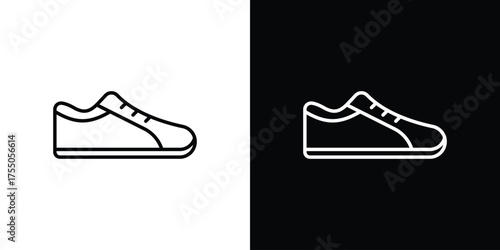 Sneaker icon in stroke versions. Graphic elements for web
