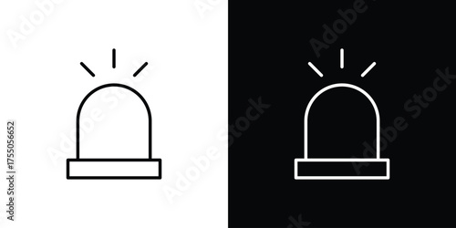 Siren icon in stroke versions. Graphic elements for web