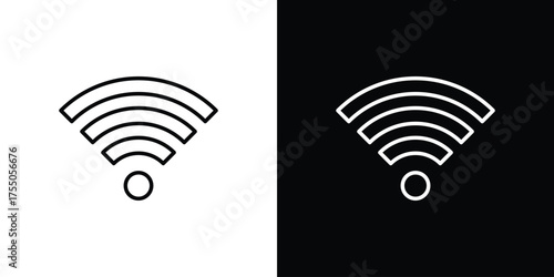 Signal icon in stroke versions. Graphic elements for web