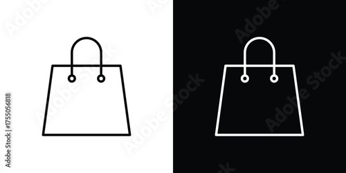 Shopping Bags icon in stroke versions. Graphic elements for web