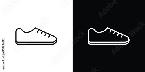Shoes icon in stroke versions. Graphic elements for web