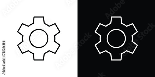 Settings button icon in stroke versions. Graphic elements for web